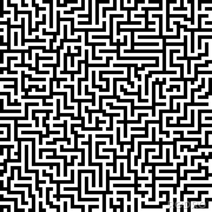 Fototapete Schwarz-weißes Labyrinth
