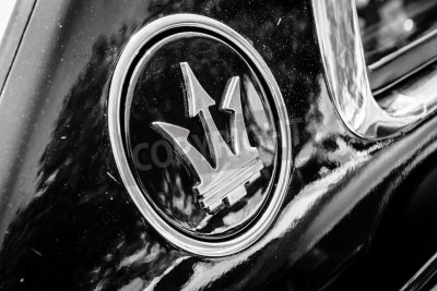 Fototapete Schwarz-weißes Logo Maserati