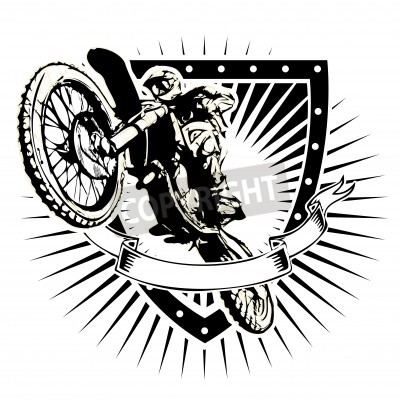 Fototapete Schwarz-weißes Motorradzifferblatt