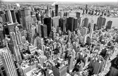 Fototapete Schwarz-weißes Panorama der Metropole