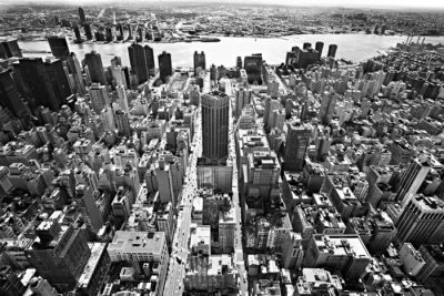 Fototapete Schwarz-weißes Panorama mit Metropole