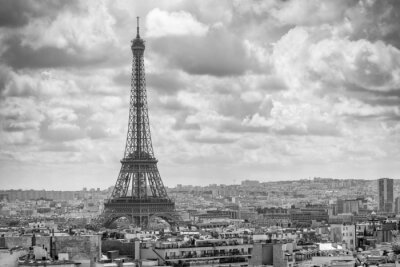 Fototapete Schwarz-weißes Panorama von Paris