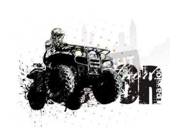 Fototapete Schwarz-weißes Quad-Thema