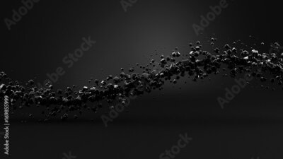 Fototapete Schwarze 3D-Kristalle auf dunklem Hintergrund