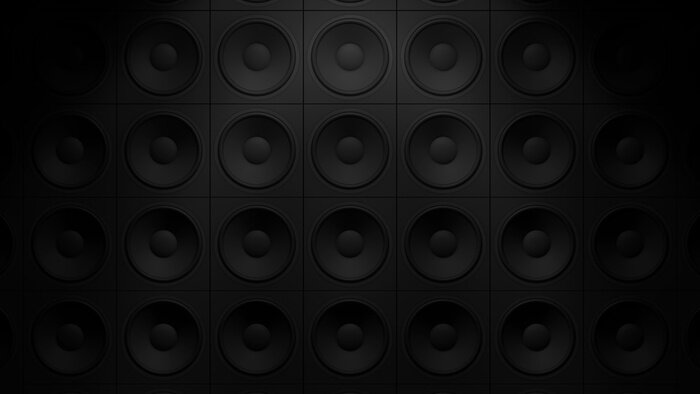 Fototapete Schwarze Lautsprecher an der Wand
