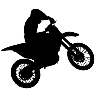 Schwarze Motocross-Silhouette
