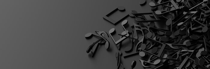 Fototapete Schwarze Noten 3D