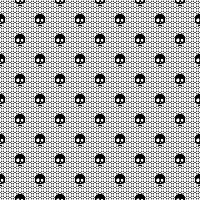 Fototapete Schwarze Totenköpfe auf weißem Hintergrund