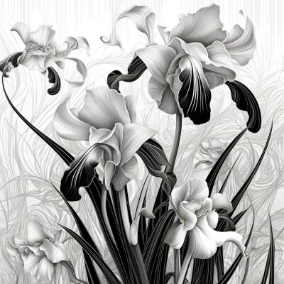 Fototapete Schwarze und weiße Iris
