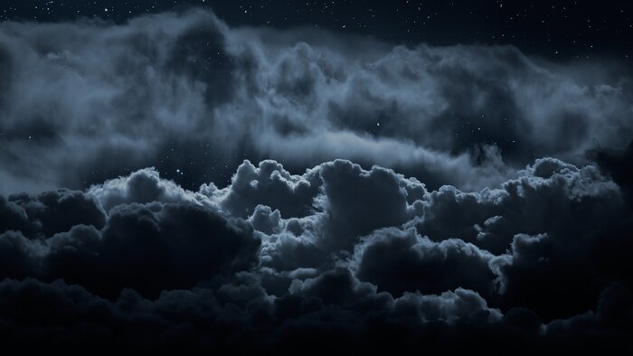 Fototapete Schwarze Wolken bei Nacht