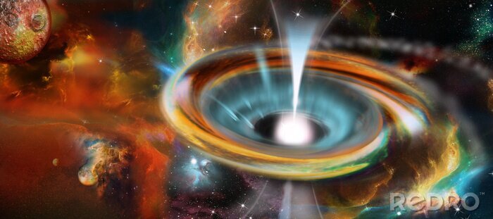 Fototapete Schwarzes Loch mit Galaxie