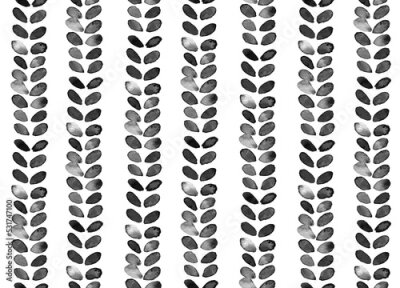 Fototapete Schwarzes Pauspapiermuster aus Blättern
