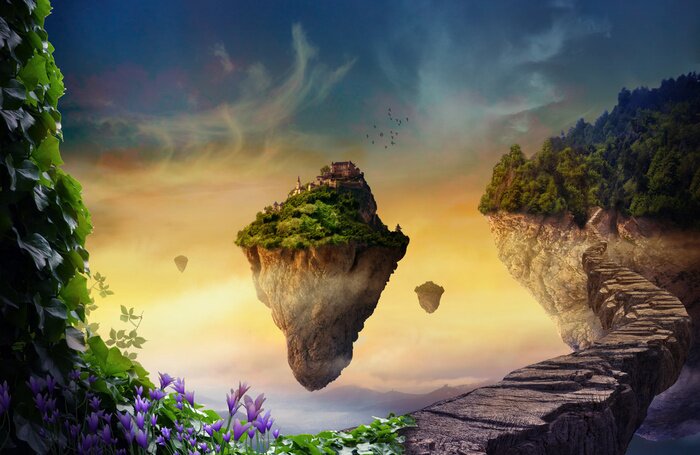Fototapete Schwimmende Inseln Fantasy