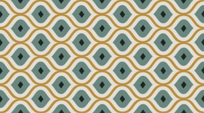 Fototapete Seamless pattern geometric. Delicate beautiful ornament.