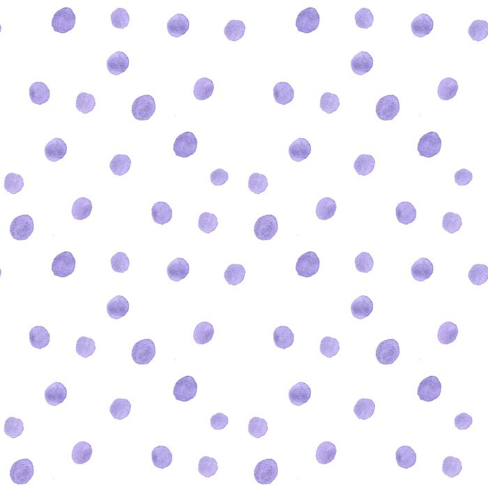 Fototapete Seamless polka dot pattern from watercolor paint violet circles. illustration for your design.