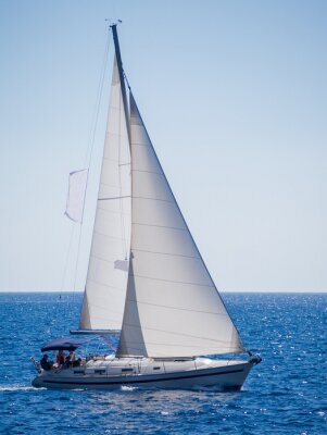 Fototapete Segelboot auf griechischem Wasser