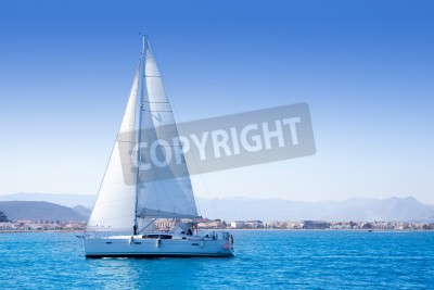 Fototapete Segelboot bei griechischer Insel