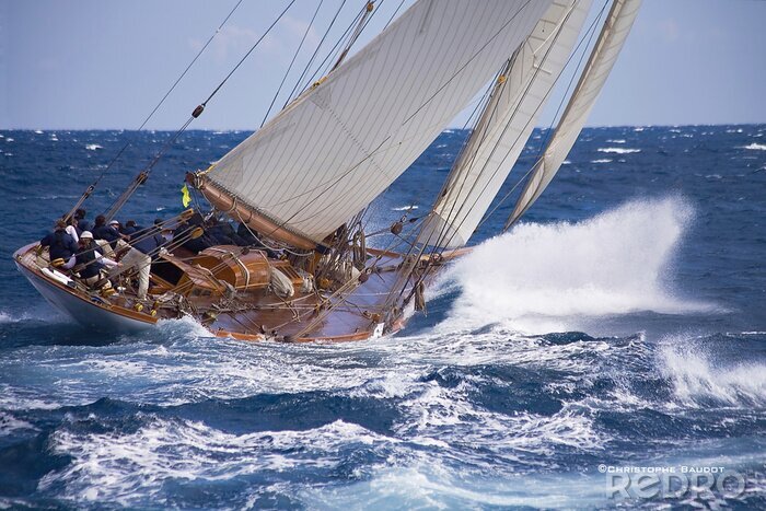 Fototapete Segelboot bei windigem Wetter