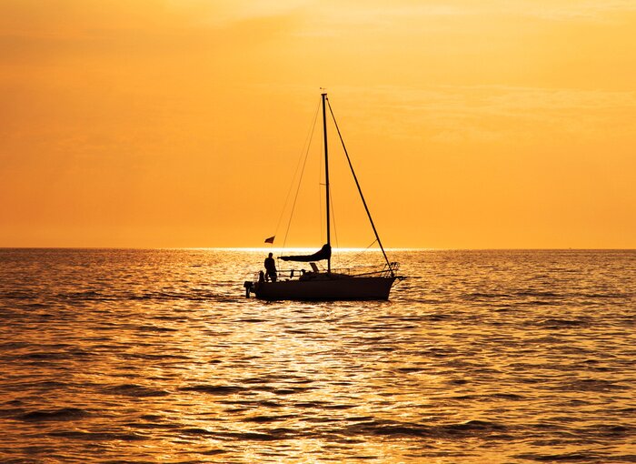 Fototapete Segelboot im Westen