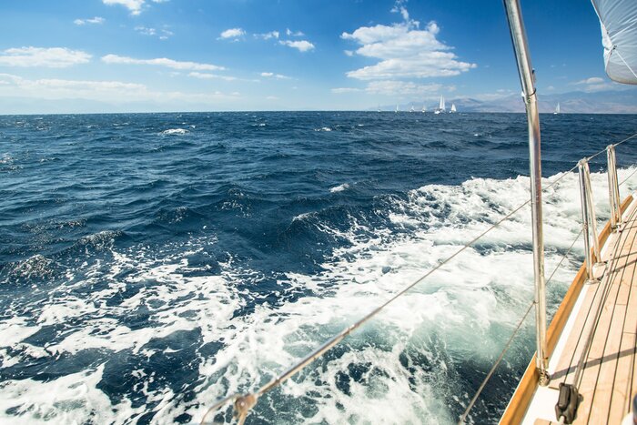 Fototapete Segelboot und Meerlandschaft