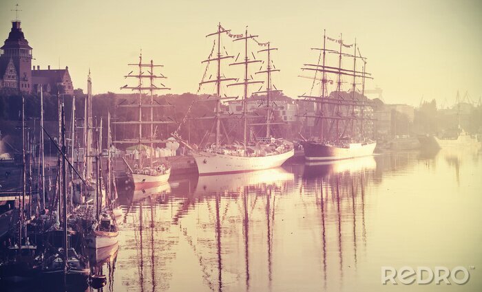 Fototapete Segelschiffe im Hafen
