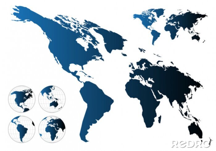 Fototapete Sehr detaillierte Karte der Welt