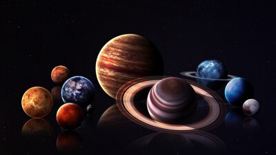 Fototapete Sehr detailliertes Sonnensystem