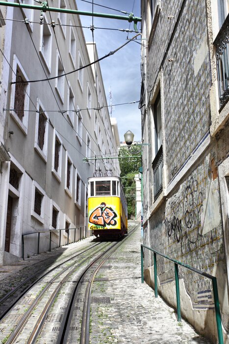 Fototapete Seilfahrzeug in Lissabon