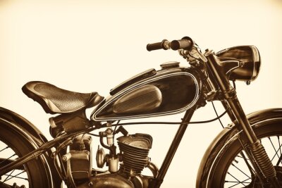 Fototapete Sepia getöntes Bild eines Vintage-Motorrads