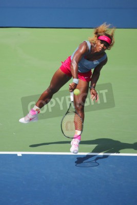Fototapete Serena Williams schlägt den Ball zurück