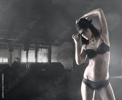 Fototapete Sexy Frau in erotischen Dessous