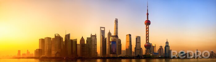 Fototapete Shanghai Panorama der Metropole