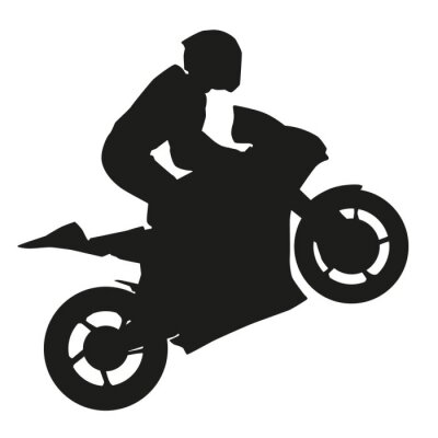 Fototapete Silhouette eines Sportmotorrads