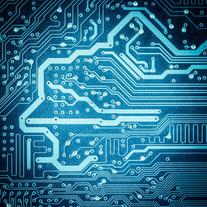 Fototapete Silizium-Platte blau