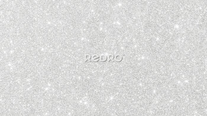 Fototapete Silver glitter texture white sparkling shiny wrapping paper background for Christmas holiday seasonal wallpaper decoration, greeting and wedding invitation card design element