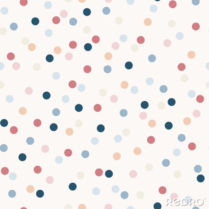 Fototapete Simple modestly tinted falling confetti vector pattern, seamless repeat. Trendy vintage look. For party and holiday themed designs, wallpapers, cards, textiles, packing materials, scrapbooking etc.