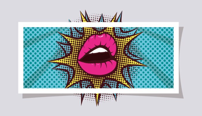 Fototapete Sinnliche Lippen im Pop Art Stil