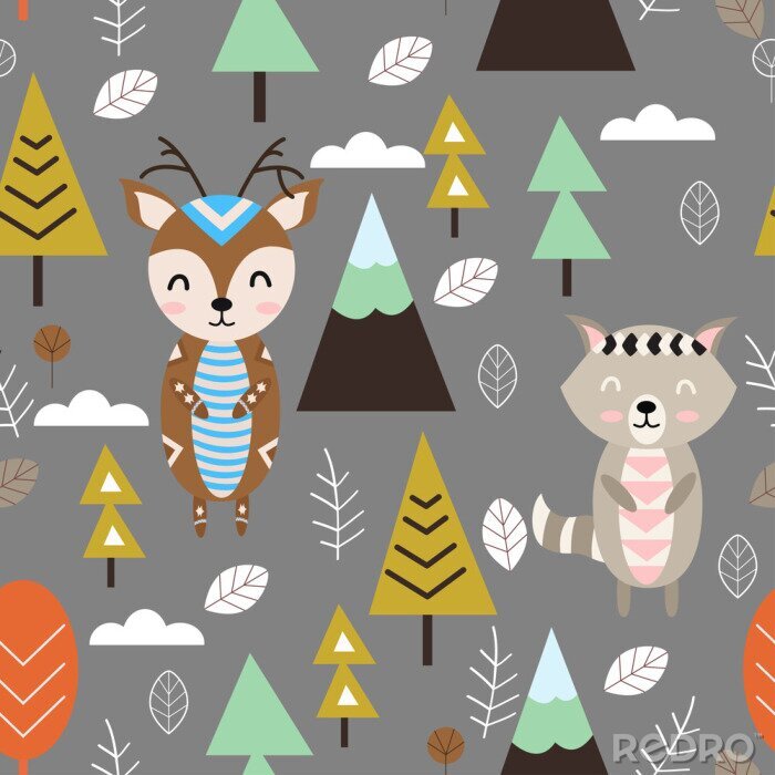 Fototapete Skandinavisches Märchenwaldthema