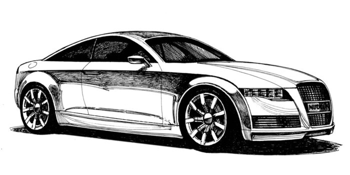 Fototapete Skizze des Sportautos