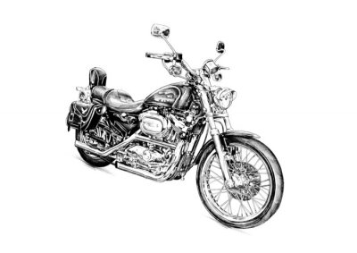 Fototapete Skizze eines Motorrads