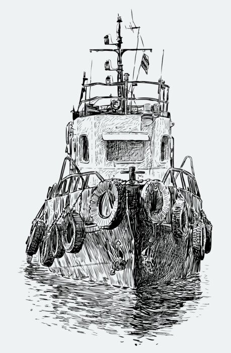 Fototapete Skizze Schlepper