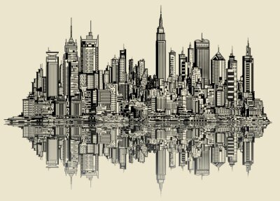 Fototapete Skizze von New York City