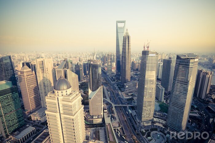 Fototapete Skyline aus Vogelperspektive