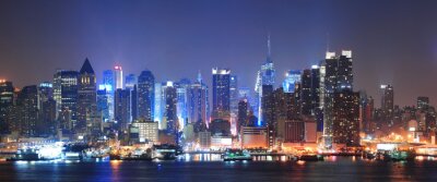 Fototapete Skyline mit beleuchtetem New York City