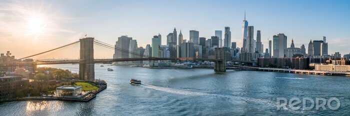 Fototapete Skyline New York City mit Brooklyn Bridge
