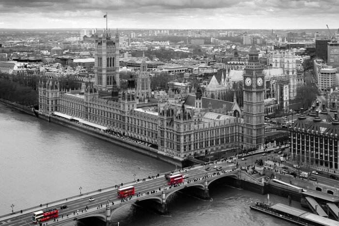 Fototapete Skyline schwarz-weiß mit Big Ben