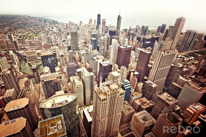 Fototapete Skyline von Chicago Vintage