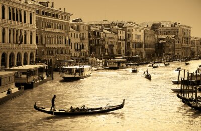 Fototapete Skyline von Venedig in Sepia