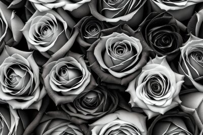 Fototapete small red black pink blue and white roses full frame background also used in decoration and cards 