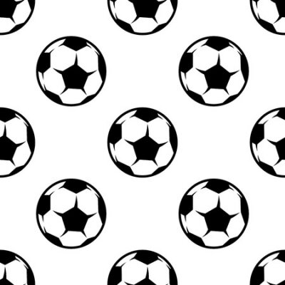 Fototapete Soccer or football seamless pattern with sports balls for background, wallpaper or textile design